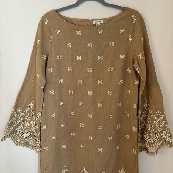 Sundance Women Royal beauty bell sleeve eyelet 3/4 sleeve dress 100% cotton sz 6 - Picture 4 of 12